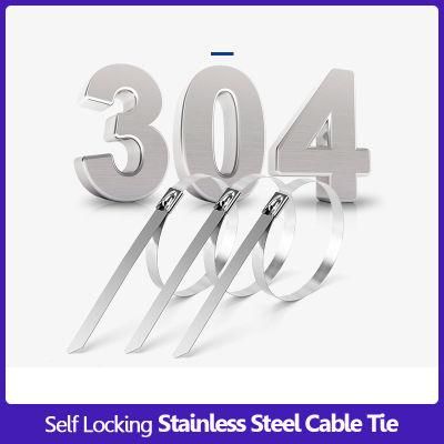 4.6mm Stainless Steel Wire Cable Tie 304 Self Locking Metal Cable Tie Ball Lock Uncoated Tie Wrap Tie