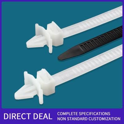 Aircraft Head Bolt Type Self Locking Nylon PA66 Cable Tie Plastic Cable Tie Automobile Base Plate Fixed Binding Belt Cable Wrap Zip Clamp Tie