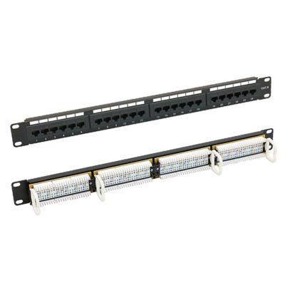 UTP CAT6 Patch Panel 24 Port Outlet 180&deg; Ethernet Network Patch Panel Rack