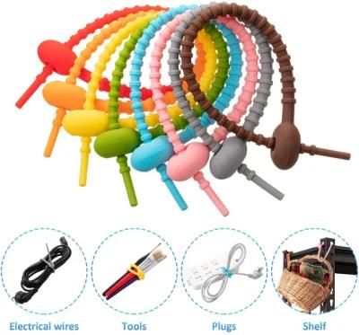 All-Purpose Silicone Ties Cable Straps Bread Tie Household Snake Ties Colorful Ties