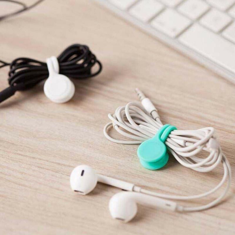 Magnetic Silicone Earphone Cord Winder Wrap Organizer Cable Ties Holder