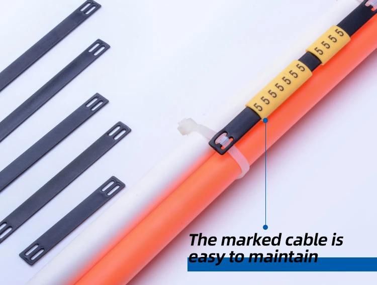 Yellow Color Round PVC Cable Marker Sleeve, Plastic Colorful Fiber Runner Ms-100 Wire Cable Marker