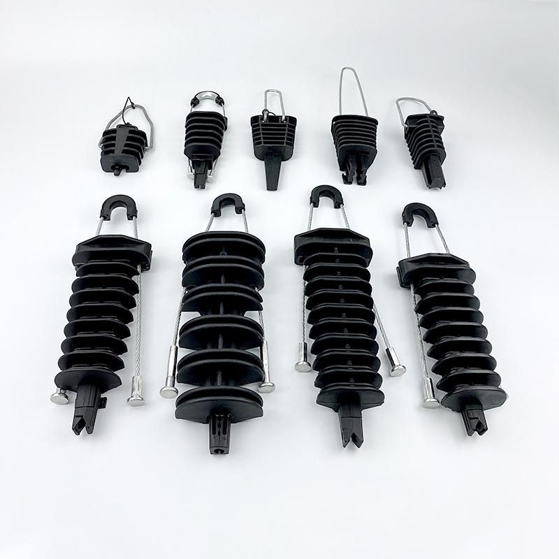 Fiber Optic Drop Cable Insulation Suspension Dead End Anchor Clamps