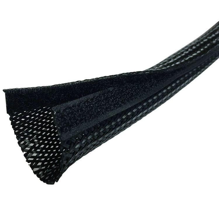 Polyester Expandable Braided Sleeve Cable Sock Wire Management with Hook and Loop
