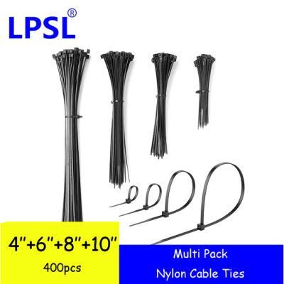 4+6+8+10-Inch, Multi-Purpose Wire Management Nylon Cable Ties