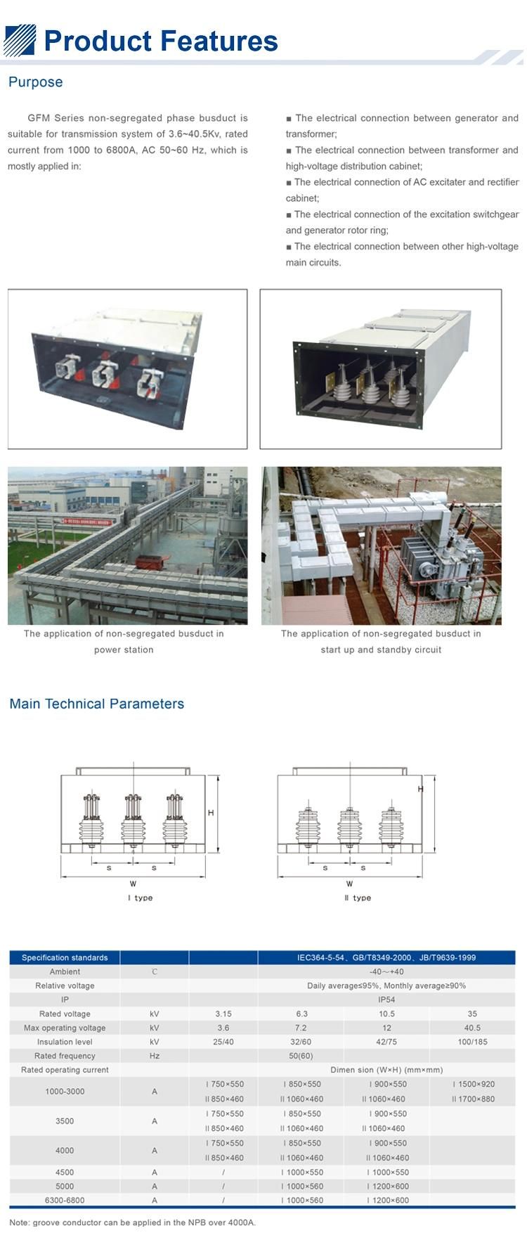 Gfm Non-Segregated Busway Factory Branch Circuits Power Plant Power Transmission