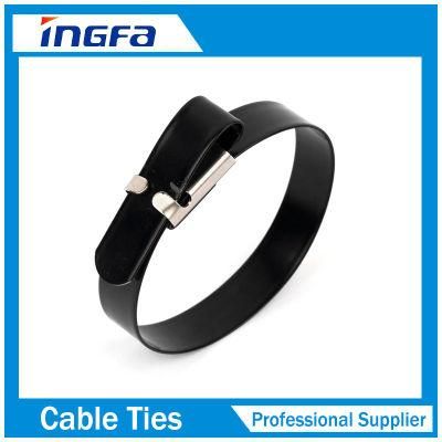 Professional Wing Type Cable Ties Durable PVC Coated Metal Stainless Steel Cable Ties