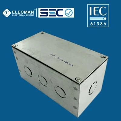 IEC 61386 Steel Electrical Junction Box Junction Box Chuqui Box Pregalvanized Caja Metalica 200 X 100 X 100