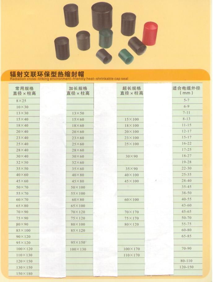 Good Sealing and High Temperature Resistant Heat Shrink End Cap