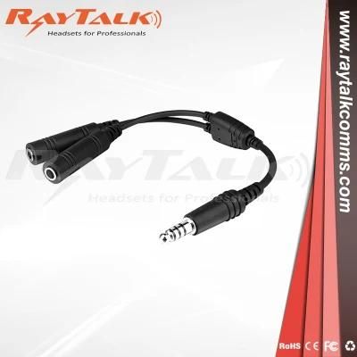 Ga to Helicopter Adapter Cable for Aviation Headset