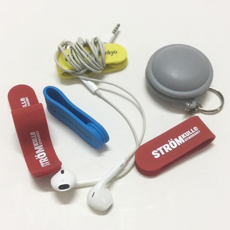 Data Cable Holder Silicone Gel Magnet Coil Earphone Clip