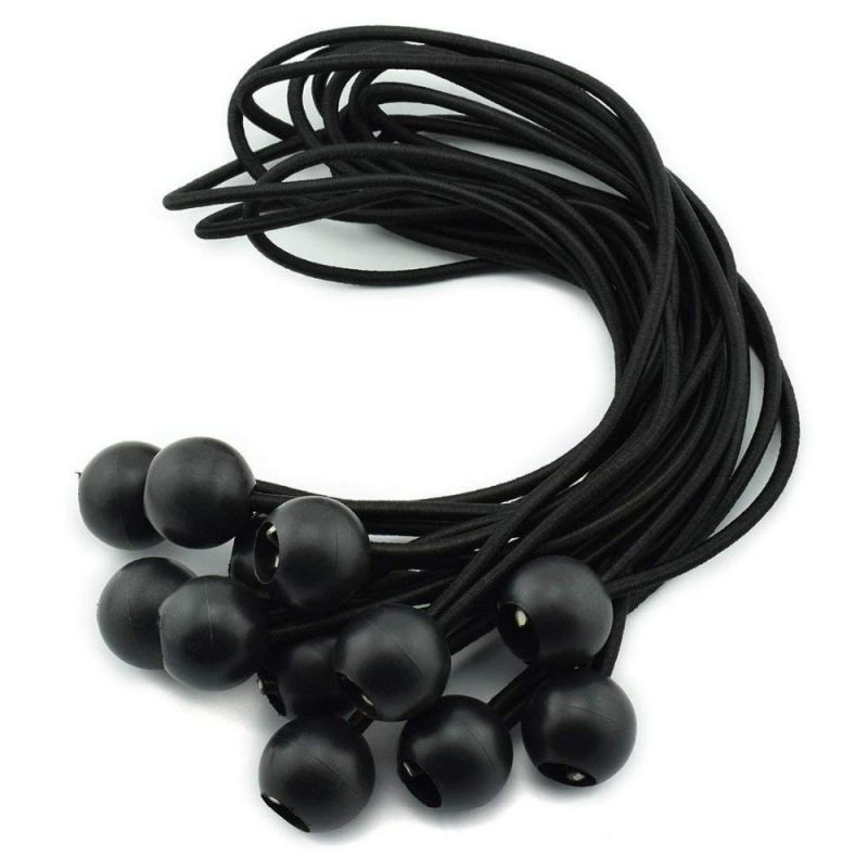 9" Ball Bungee Cord 100 PC/ 9" Elastic Cords Black Bungee Cord