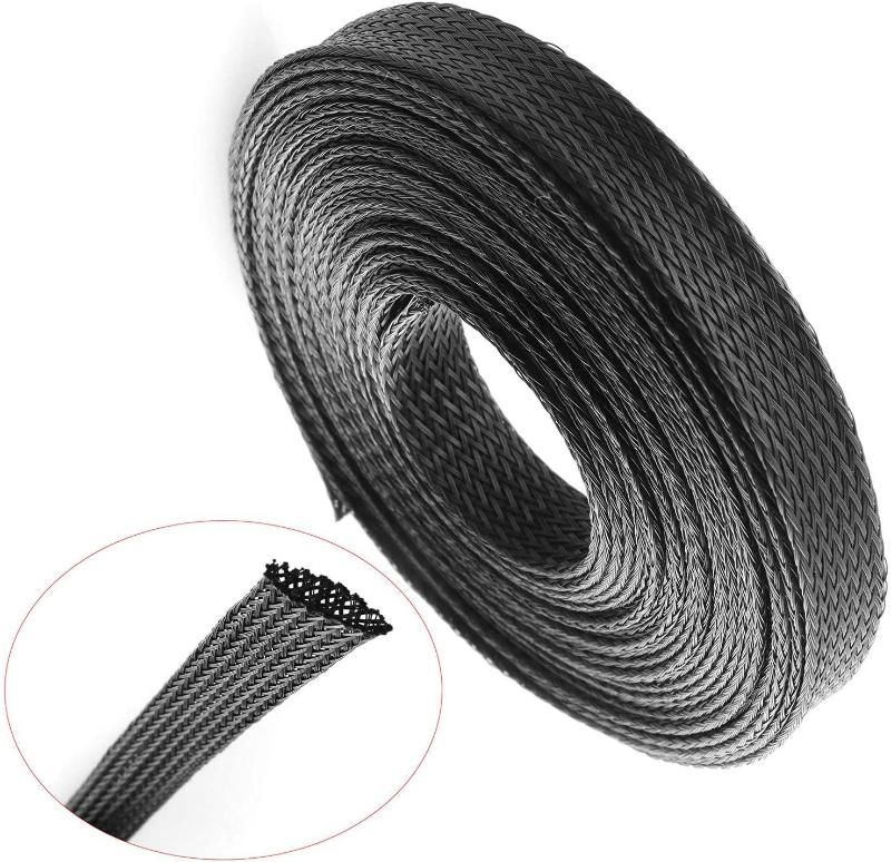 Black Pet Expandable Braided Electrical Cable Mesh Insulation Sleeving