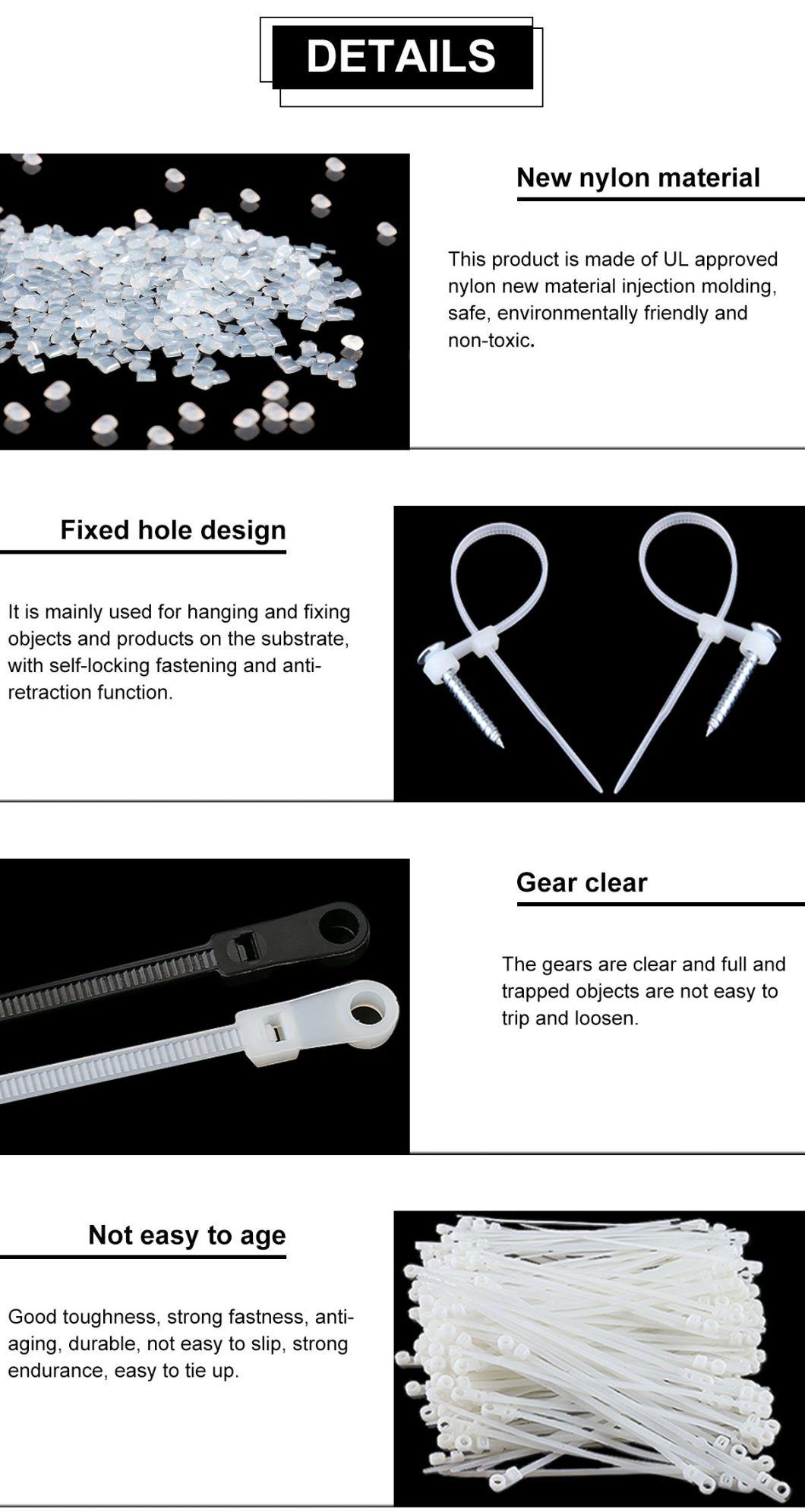 Nlzd Plastic Nylon Heavy Duty Screw Mount Cable Ties