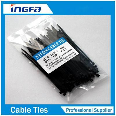 Black Nylon 66 Self-Locking Nylon Cable Ties Plastic Zip Tie