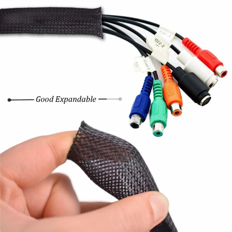 Multicolor Pet Braided Expandable Speaker Wire Harness Cable Sleeves