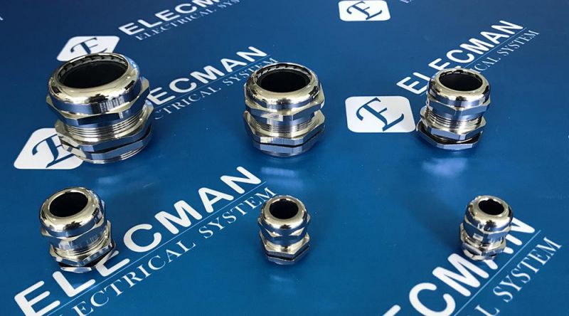Brass Cable Gland Waterproof Nickel Plated Brass M10 Motor Cable Gland NPT Threaded Cable Gland EMC Metal Cable Connector