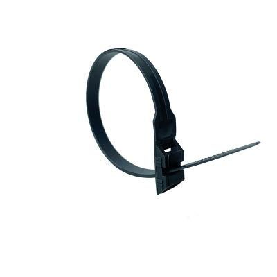 9X260mm 24 Extra Wide Flat Large Big Nylon Soft Double Lock PVC Black Electrical Cable Tie