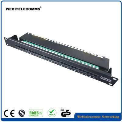 1u 25 Ports Data&Voice Patch Panel