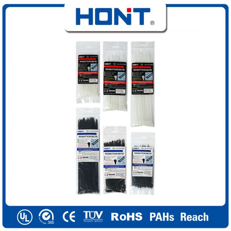ISO 2.5/3.6/4.8/7.2/9/12 Hont Plastic Bag + Sticker Exporting Carton/Tray Mount Self-Locking Cable Tie