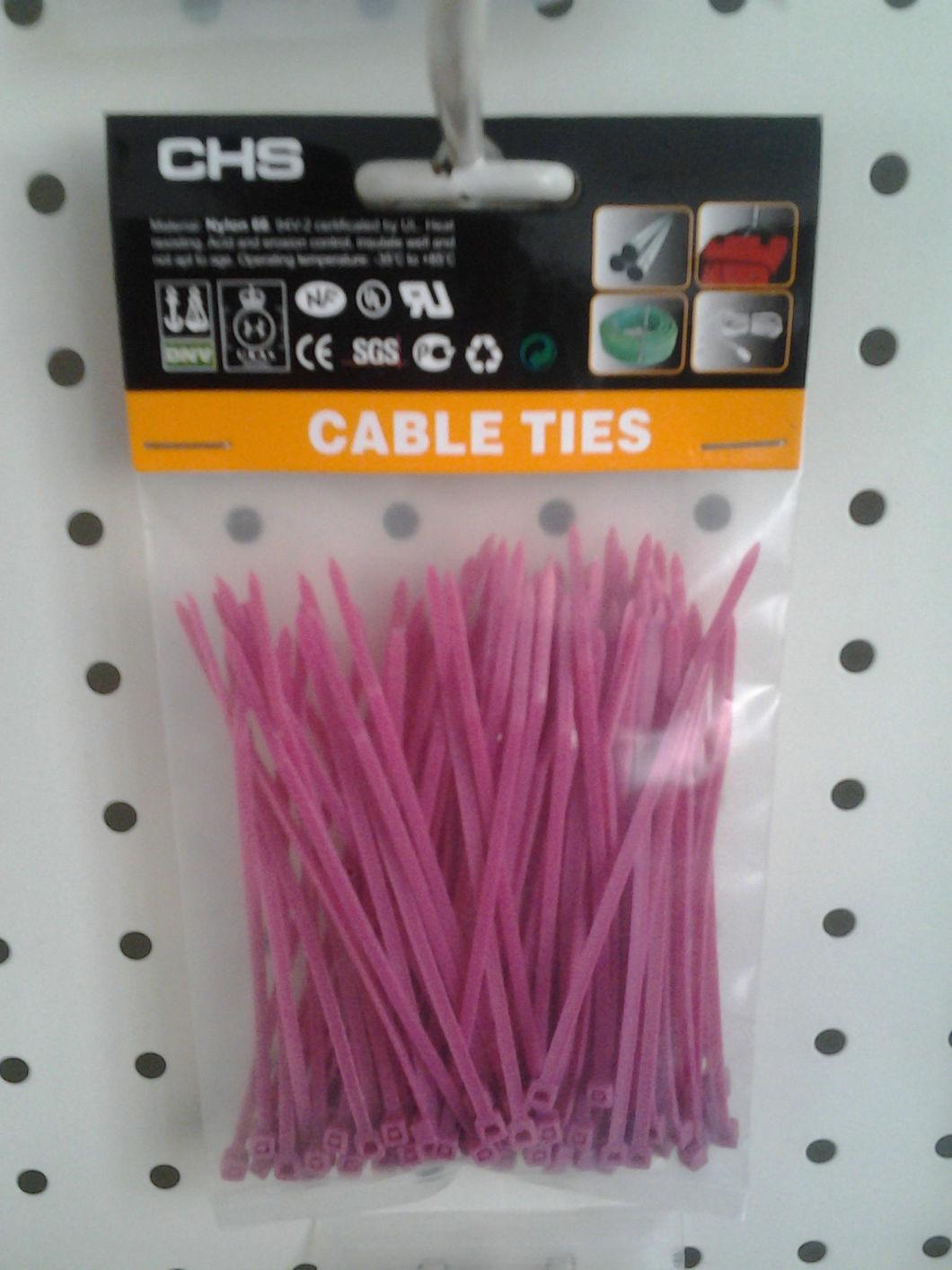 Pink Cable Ties Packed in Poly Bag of 100 Piece