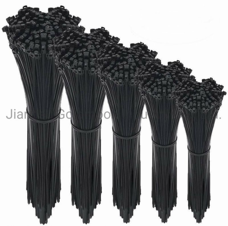 Cable Zip Ties, 500 Packs Self-Locking 4+6+8+10+12-Inch Width 0.16inch Nylon Cable Ties, Perfect for Home, Office, Garage and Workshop (Black) Cable Tie