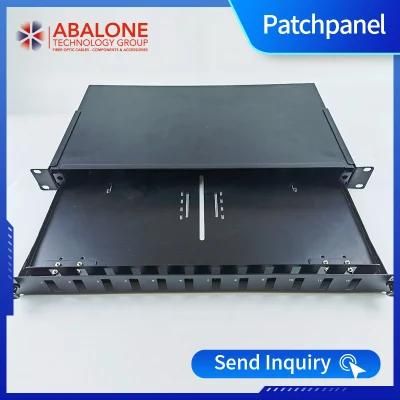 Abalone Factory Supply 1u 19&quot; Loaded Patch Panel Un-Shield and Shield 12 16 24 48 Port Compatible Cat5e CAT6 CAT6A Cabling Dust Cover Optional