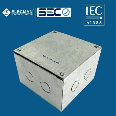 IEC 61386 Steel Electrical Junction Box Junction Box Chuqui Box Pregalvanized Caja Metalica 150 X 150 X 100