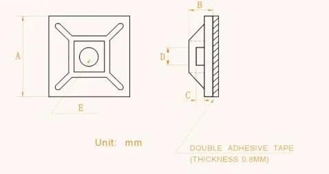 Different Types Professional Cable Tie Mount Nylon Self Adhesive Cable Tie Mounts Base