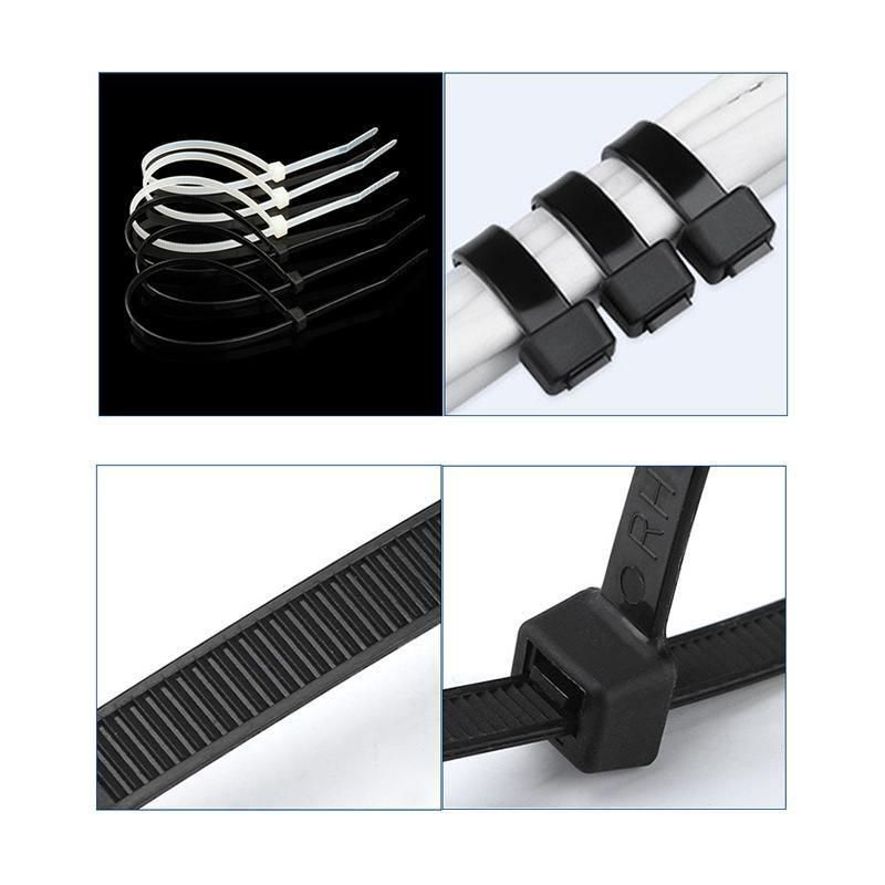 plastic LED lamp strip tie Single head insertion fixing, black & white UL94V-2 nylon wire ties