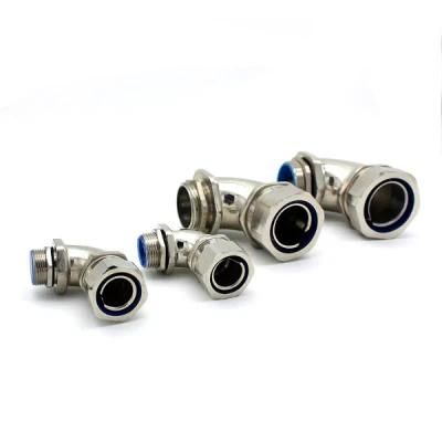 IP67 Brass Cable Gland Metric Thread Type 90 Degree Elbow Metal Flexible Conduit Fittings