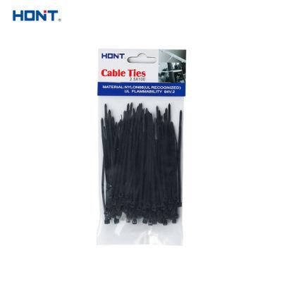 Manufacutre Nylon 66 UV Black 4.8*300mm Cable Tie with Reach