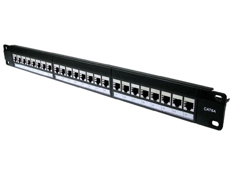 Fast CAT6A or Cat. 6 Shielded 24 Port Patch Panel Rack Mountable Network Ethernet 1u 19"