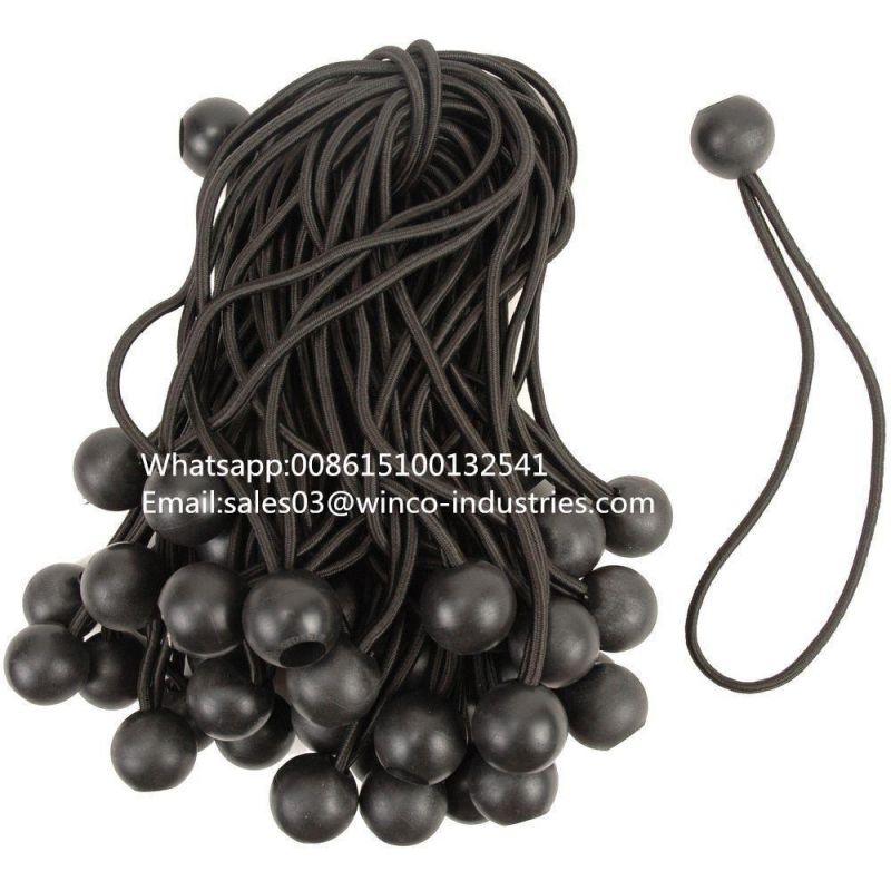 9" Ball Bungee Cord 100 PC/ 9" Elastic Cords Black Bungee Cord