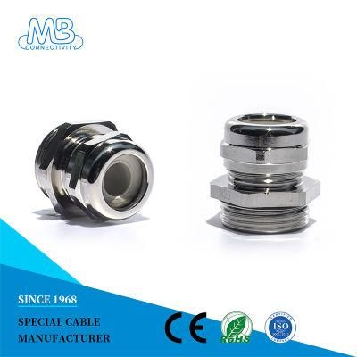 TPE Sealing Metal Wire Connector Waterproof Brass Nickel Plated Cable Gland for Automation