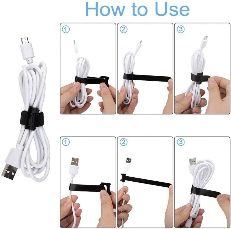 Custom Adjustable Hook Loop Reusable Tie Strap