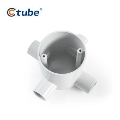 PVC Electrical Pipe Accessories 4 Way Shallow Junction Box