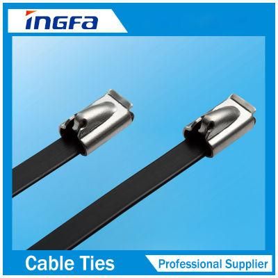 Stainless Steel Exhaust Wrap Coated Locking Cable Zip Ties 4.6X350mm