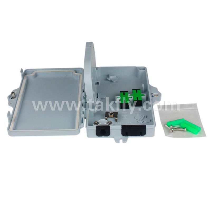 2 Ports Fiber Optic Termination Box Without Pigtails and Adapters