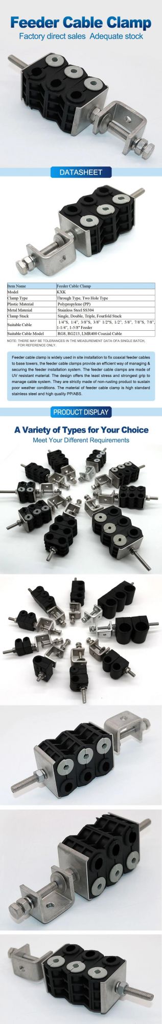 Single / Double / Triple Holes Feeder Clamp Jumper Cable Clamp