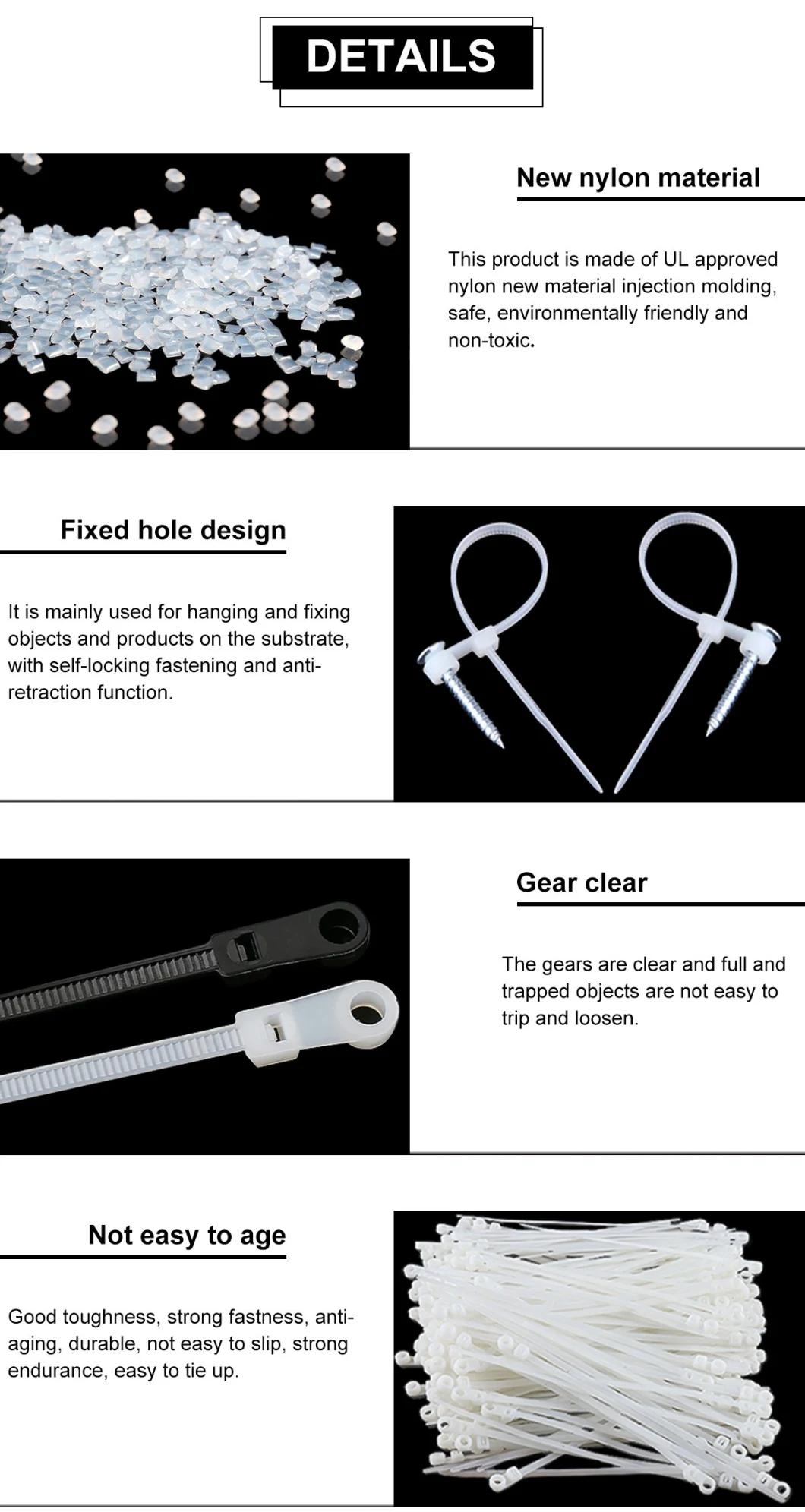 Black Nylon Wire Screw Mount Cable Ties