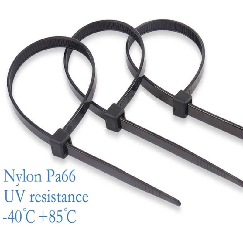 Manufacturer Direct Selling 2.5*150 mm UV Resistance Plastic Tie Straps Black Self Lock Type Nylon 66 Cable Ties