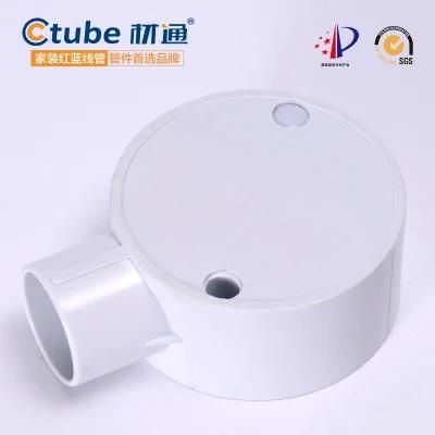 One Way Electrical PVC Pipe Circle Box Shallow Junction Box