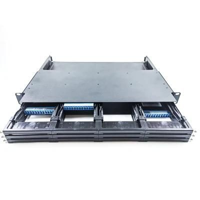 Abalone Socket Panel FTTH Rosette Box 144f Customized Adapter Fiber Optic Sliding Patch Panel