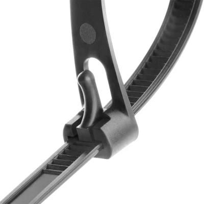 UV Protection Black Nylon 66 Fire Resistance Releasable Plastic Cable Tie