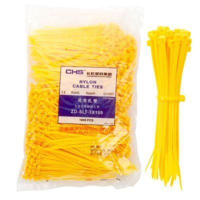 Yellow 4&quot; Cable Wire Zip Ties Chs Brand, Self-Locking Nylon Cable Ties