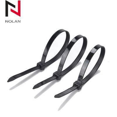 -40 Degree Nylon 66 Black Plastic Zip Cable Tie Nylon Clamp 4.4 mm Width Plastic Zip Cable Tie