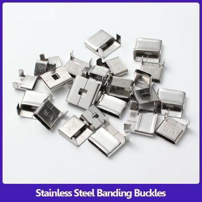 Custom 304/316/201 Material Stainless Steel Buckles for Cable Fittings Banding Strap Cable Ties Metal Buckle