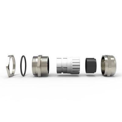 IP68 Waterproof Brass Cable Gland Stainless Steel M16 M20 M25 M32 Through Type Thread Metal Cable Gland Metal Nickel Plated