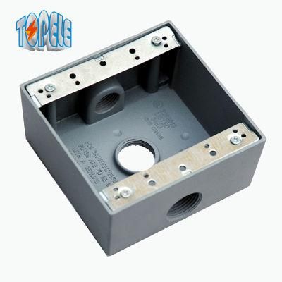 Hot Sell Aluminum Die Casting 2 Gang Weatherproof Box with 3-9 Outlet Holes
